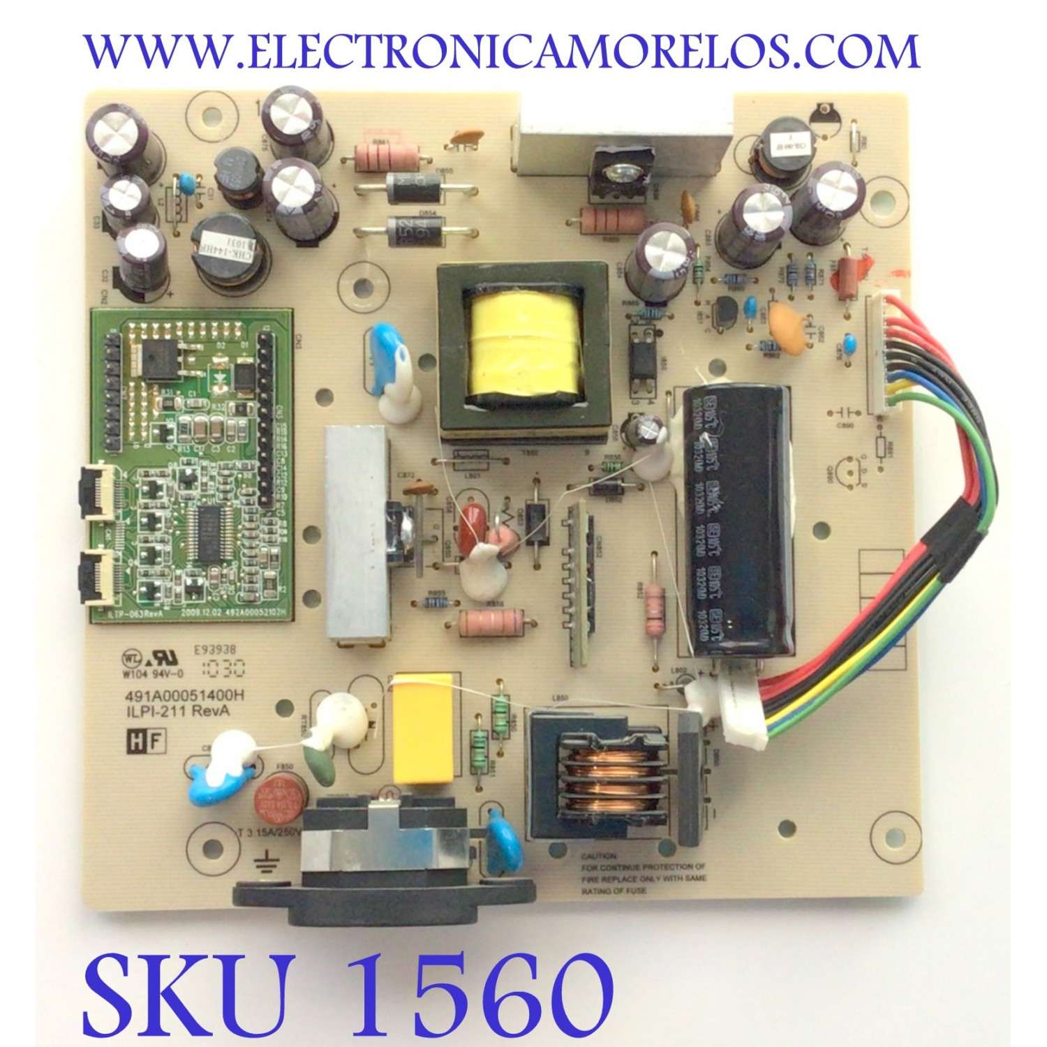 FUENTE PARA MONITOR HP / NUMERO DE PARTE 792951400600H / 491A00051400H / ILPI-211